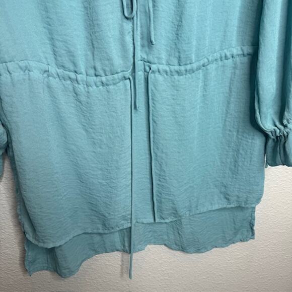 H&M Womens Sz 6 Plunge Neck Tie w/Drawstring Waist Beach Dress - Picture 6 of 13